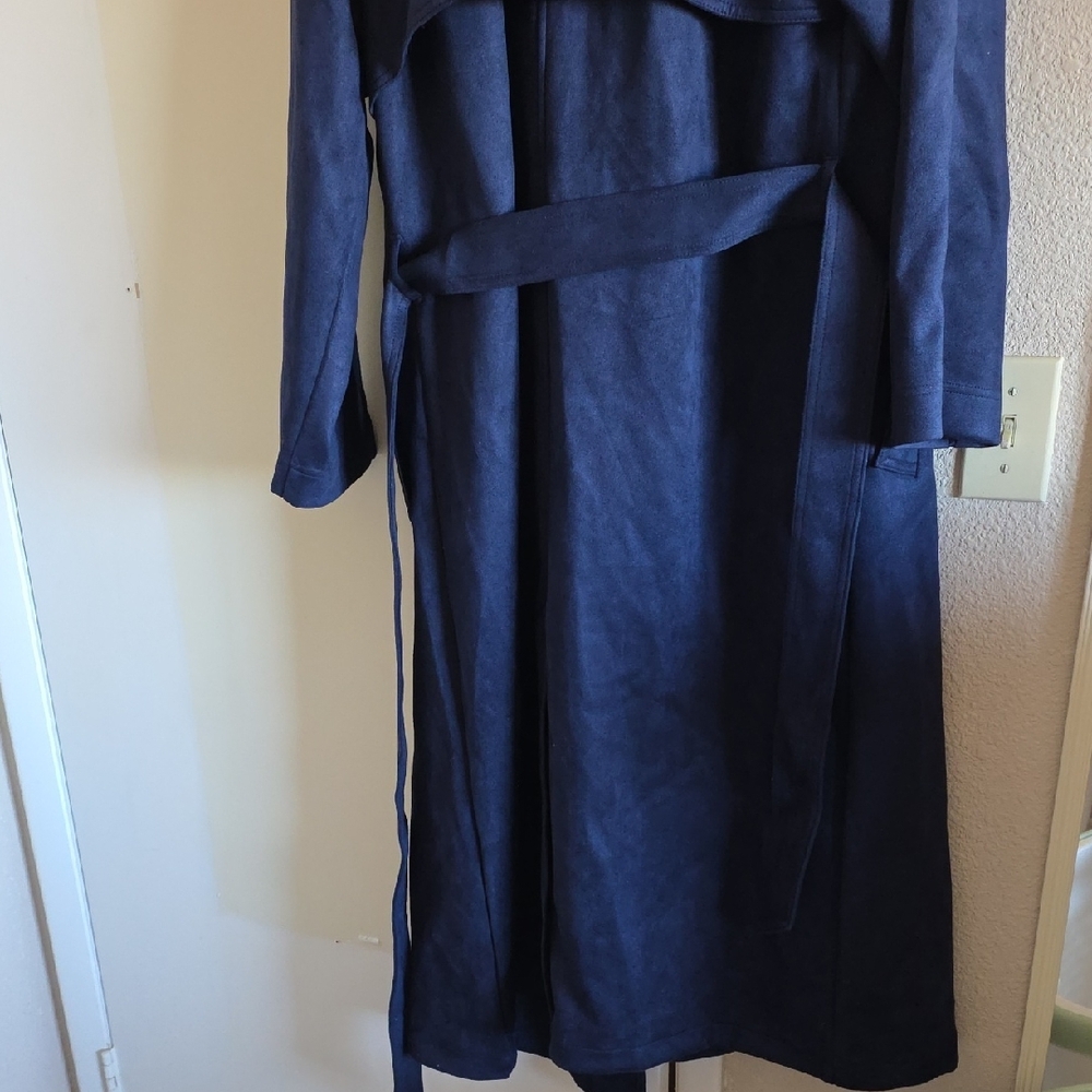 A New Day Faux Suede Trench • Navy - Picture 9 of 9